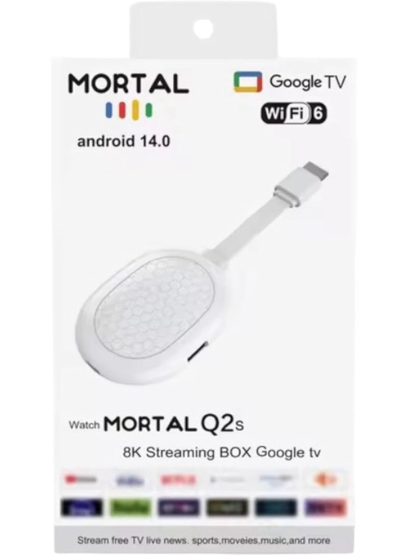 Q2S Android 14 TV Stick 8K, 2GB RAM 16GB Storage, WiFi 6, Bluetooth 5.0, Voice Control, Ultra-Fast Streaming & Gaming, High-Definition Smart Media Player - Image 1